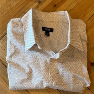 Express Men's Subtle Pattern White Shirt Extra Slim